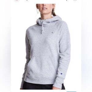 Champion Powerblend Light Gray women’s hoodie, size large